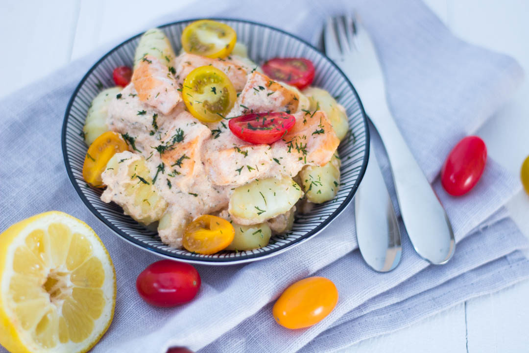 Gnocchi-Lachs Pfanne mit Tomaten ⋆ Lieblingszwei * Foodblog