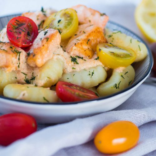 Gnocchi-Lachs Pfanne mit Tomaten06