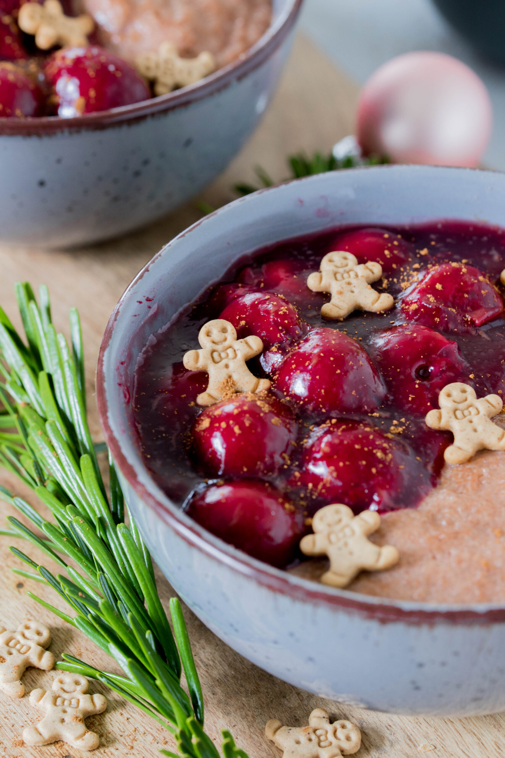 Schoko-Grießbrei mit heißen Kirschen ⋆ Lieblingszwei * Foodblog