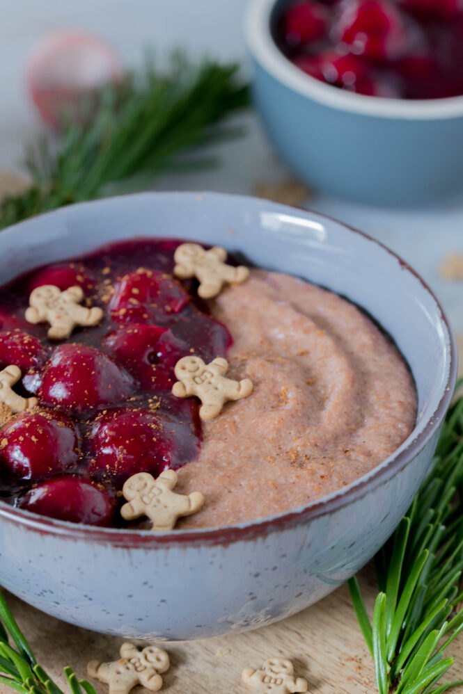 Schoko-Grießbrei mit heißen Kirschen ⋆ Lieblingszwei * Foodblog