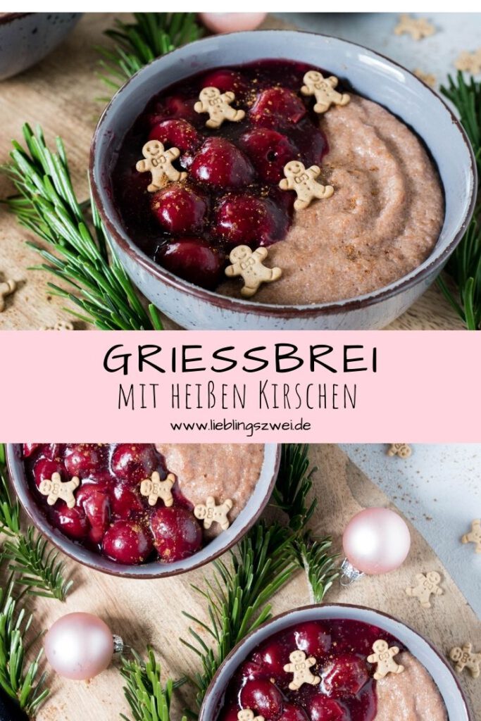Schoko-Grießbrei mit heißen Kirschen ⋆ Lieblingszwei * Foodblog
