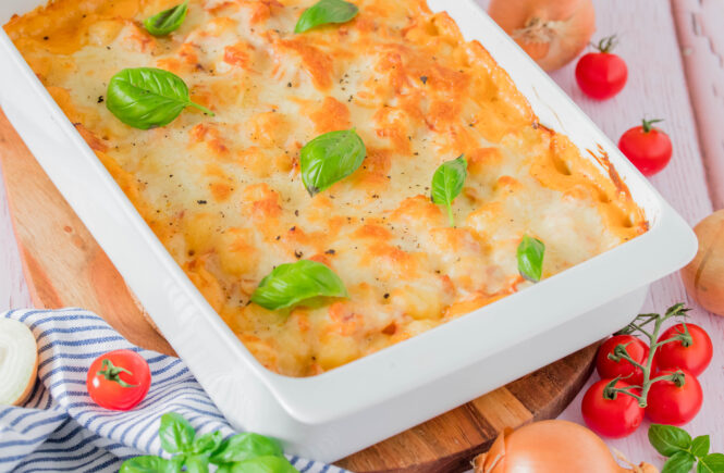 Gnocchi-Auflauf mit Schinken-Sahne Soße ⋆ Lieblingszwei Foodblog