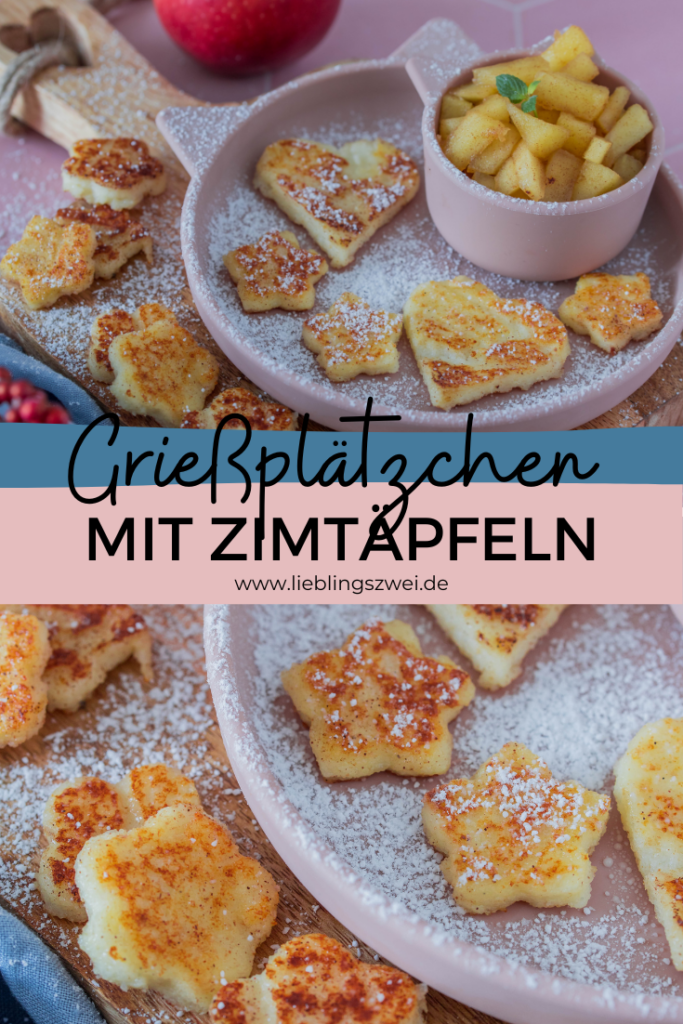 Grießplätzchen mit Zimtäpfeln - winterliches, leckeres Mittagessen für Kinder