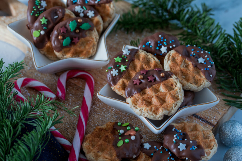 Waffel-Cookies - Weihnachtsplätzchen aus dem Waffeleisen