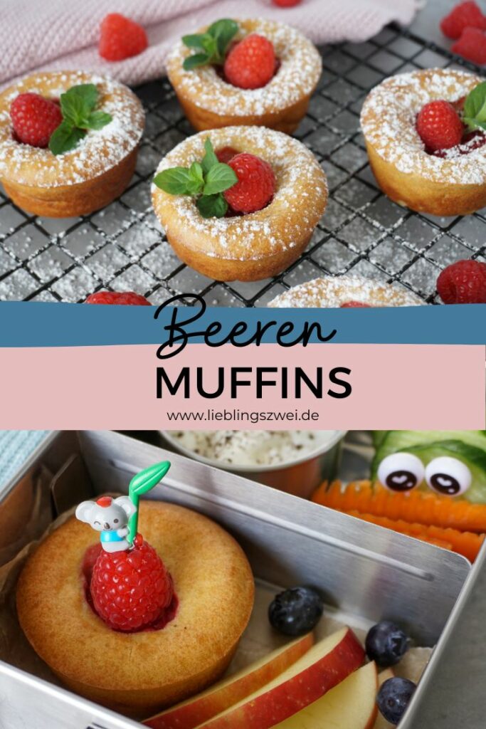 Fruchtige Beerenmuffins für Kinder - ein schneller, gesunder Nachmittagssnack, der sich auch prima für die Brotdose eignet. 
