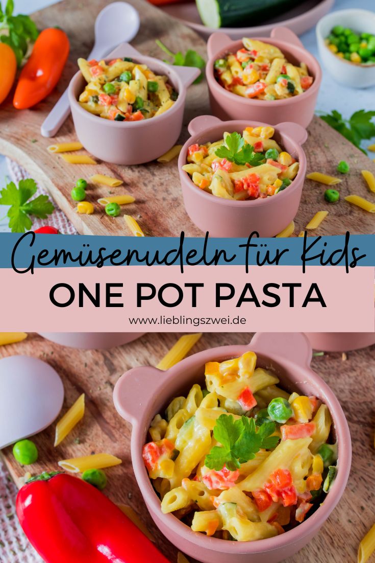 Bunte Gemüsenudeln - One-Pot Pasta für Kinder ⋆