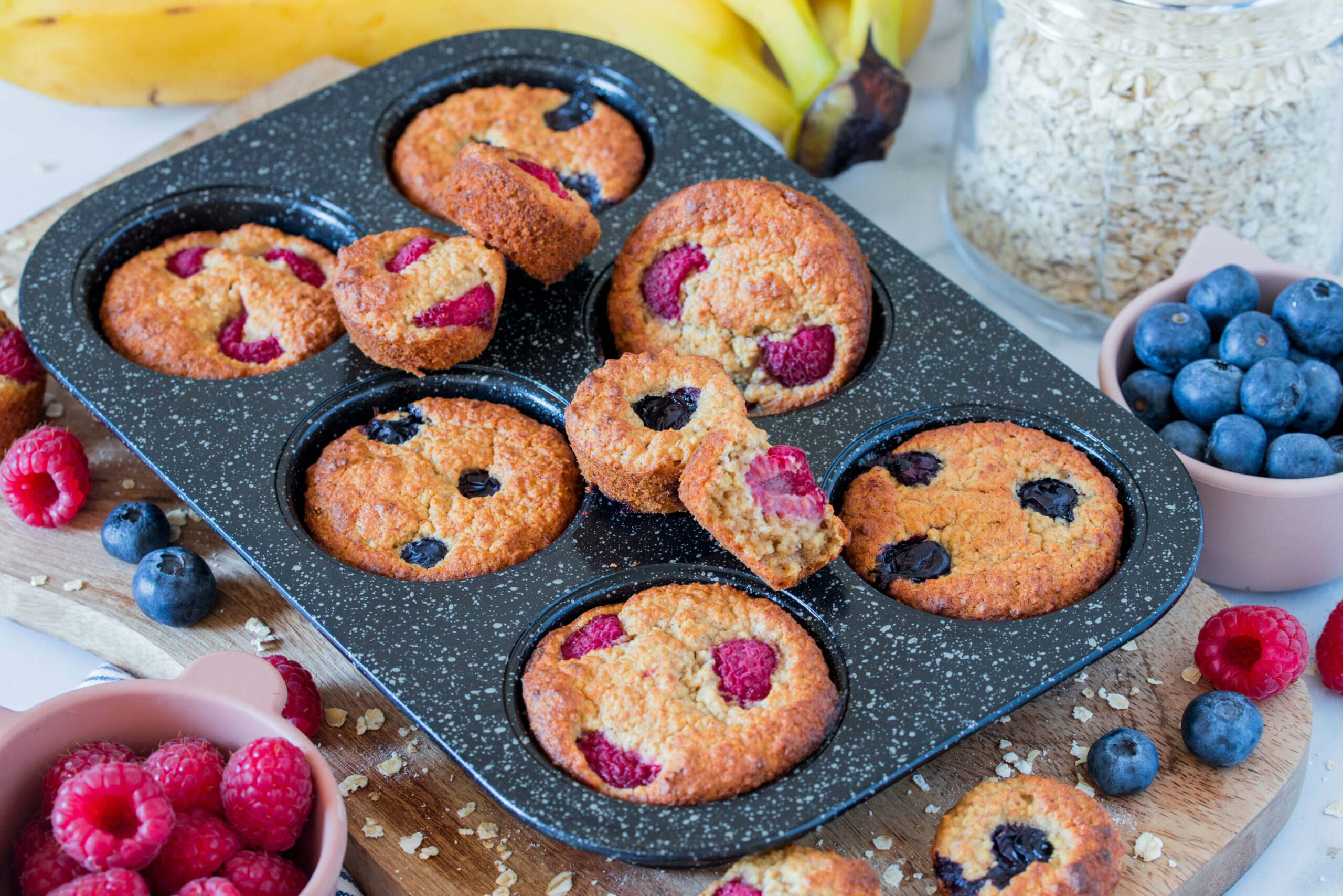 Haferflockenmuffins mit Banane - schnelles Frühstück ⋆