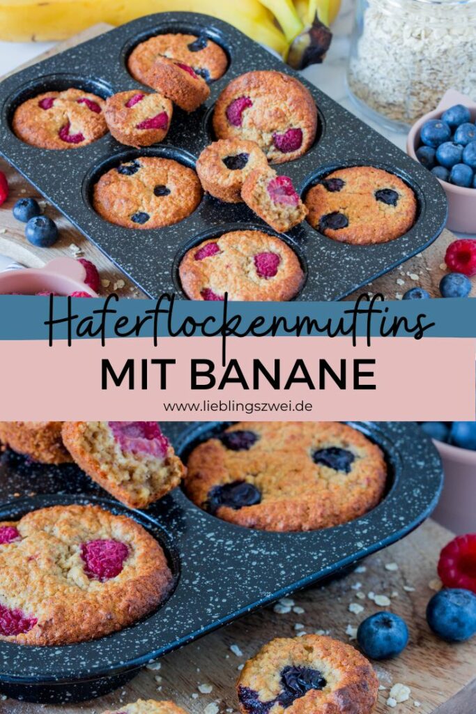 Haferflockenmuffins mit Banane - schnelles, gesundes Frühstück für Kinder