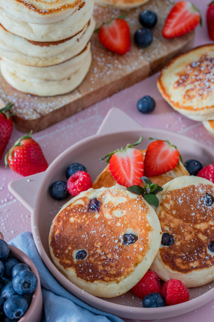 Leckeres Frühstück für Kinder: Heidelbeer Pancakes