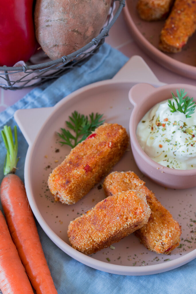 Gemüsekroketten für die ganze Familie. Einfaches und schnelles Mittagessen. 