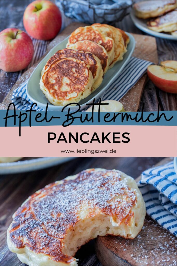Apfel-Buttermilch Pancakes - schneller Snack für Kinder ⋆ Lieblingszwei ...