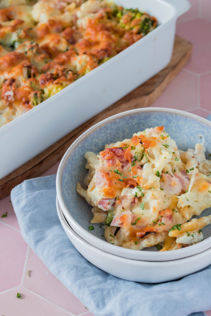 Schupfnudel Auflauf mit Brokkoli und Blumenkohl