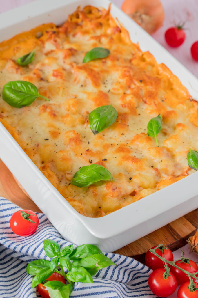 Gnocchi-Auflauf Schinken-Sahne Soße