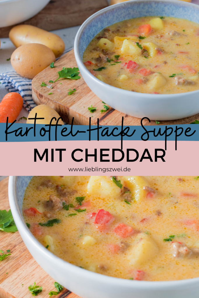 Kartoffel-Hack Suppe mit Cheddar