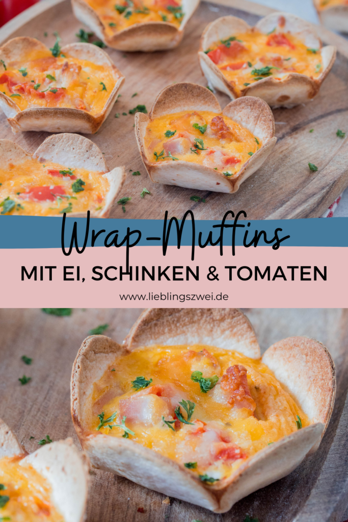 Wrap-Muffins mit Ei, Schinken und Tomaten