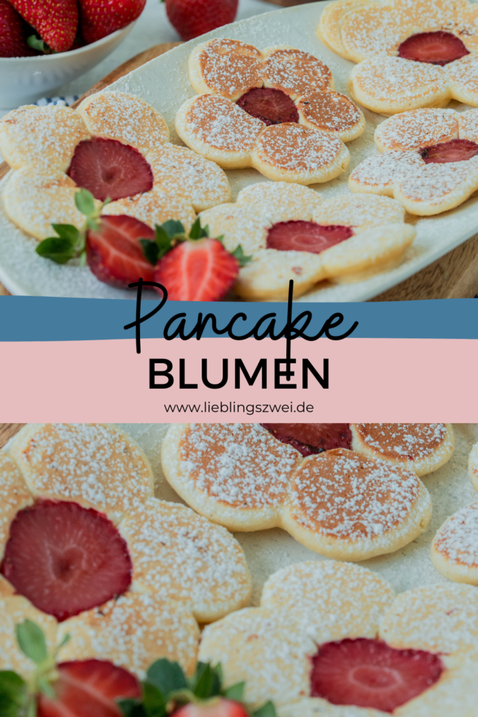 Pancake Blumen mit Erdbeeren